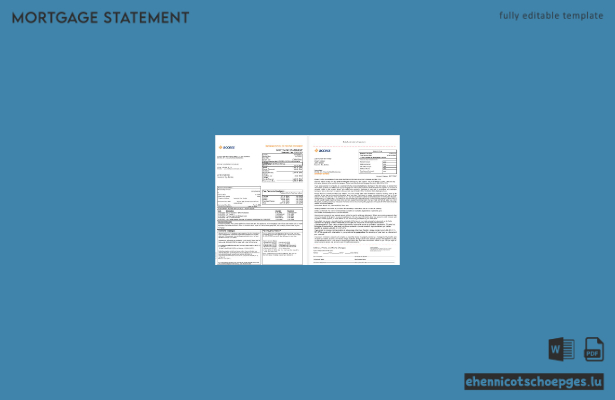 Zambia Access Bank Hypothekenabrechnung im Word- und PDF-Format, 3 Seiten 1,-2 Beispielvorschau